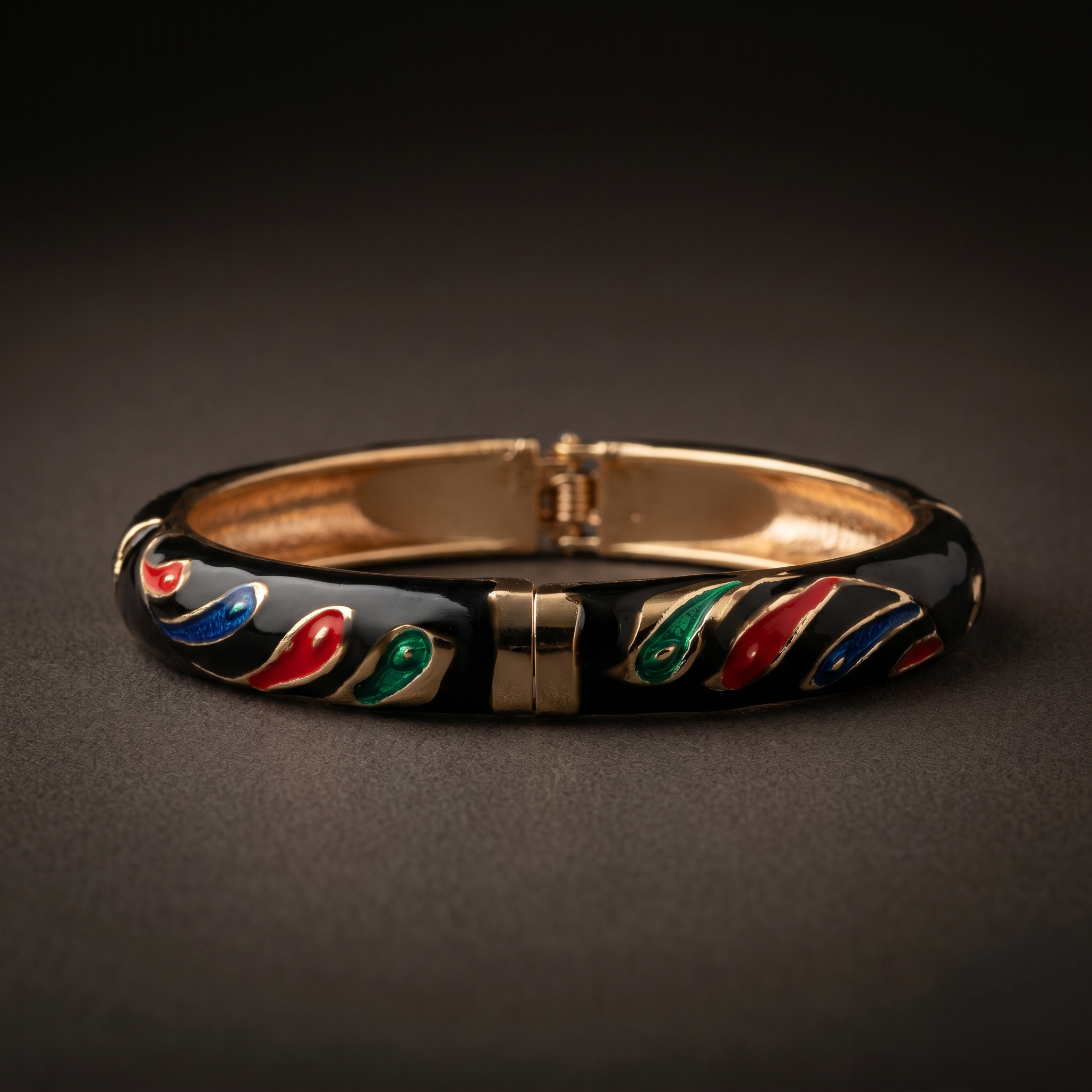 Peacock Design Enamel/Meenakari Bracelet alternate angle - Avalna